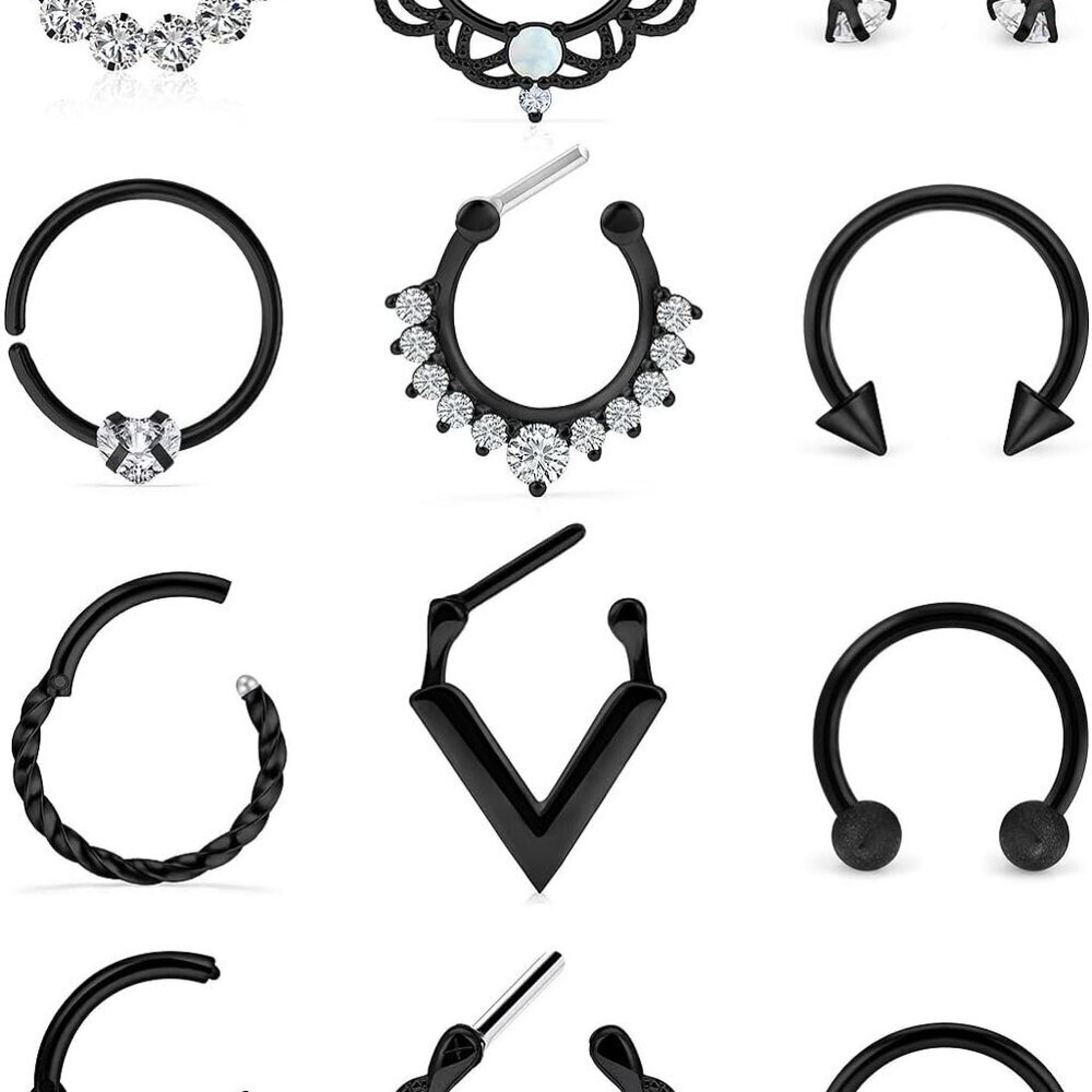 16g Surgical Steel Septum Ring 10mm Horseshoe Jewelry Hypoallergenic